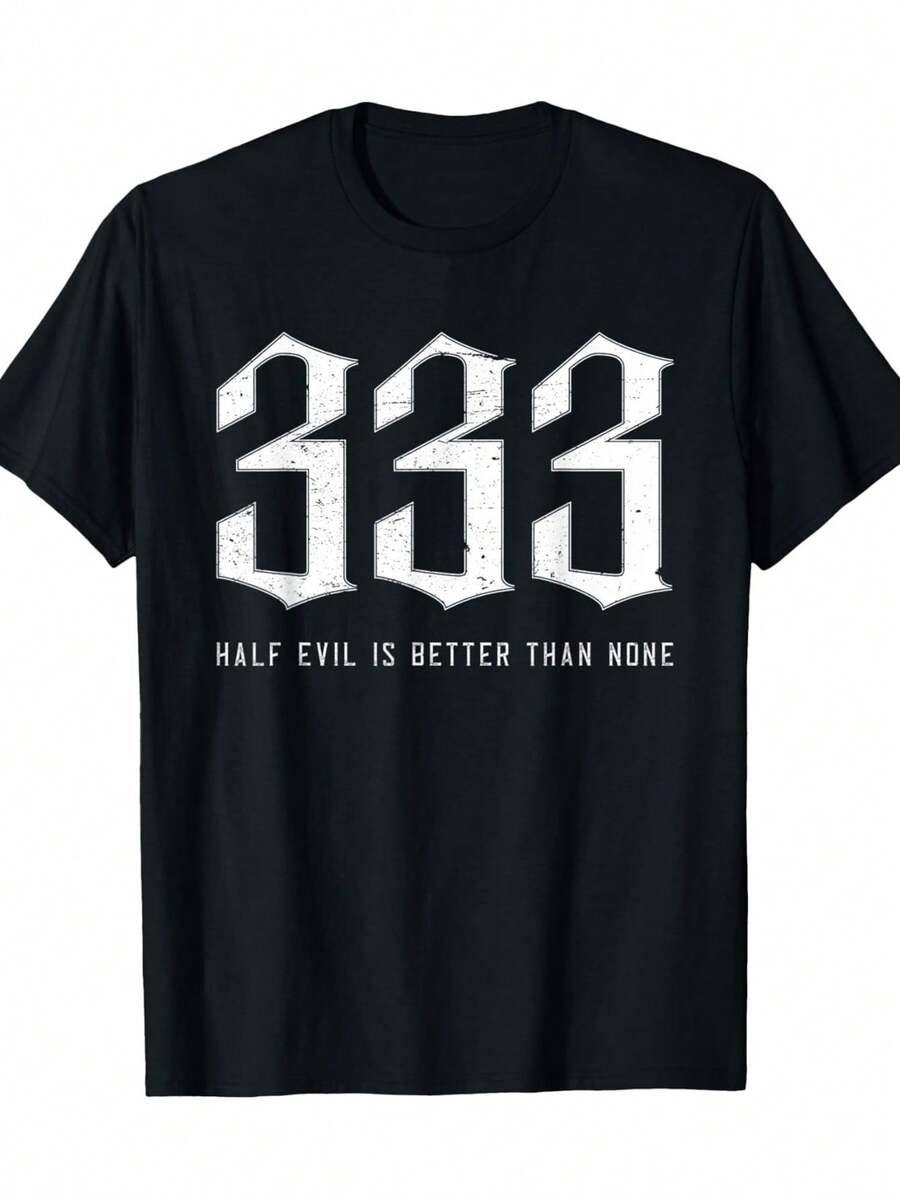 Camiseta unisex, SatánicaGóticoNegroMetal333PatrónCamisetaSueltoInformalEstilocon333NúmeroFirmaDiseño,AdecuadoparaConciertosMúsicaFestivales,yDiarioDesgasteGóticoSubculturaRopademujer,blusasparamujer,topsdemujer,playerasdemujer, GráficoimpresoAmigable con la piel, estilo de los 90Retro, Ropa Urbana, De ModacasualCamisetas, GráficasimpresoAmigable con la piel, estilo de los 90Retro, Ropa Urbana, De Modacasualcamisetas - Negro - Ver 1