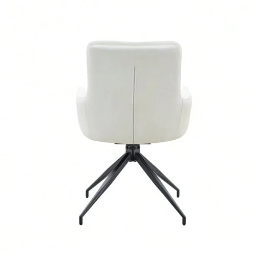 [Set Of 2] European Swivel Chair In A Lightweight Luxury Design, 360° Sound-Swivel, Set Of 2 For Dining Rooms / Relaxation Areas. - White - View 1