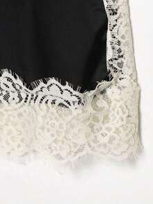 Blusa de satén y encaje blanca, elegante y de moda para mujer, nueva colección de verano DEEKA - Negro - Ver 7