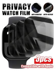 Gorilla Hero 3pcs - Soft Film Anti-Peeping Watch Protector, Anti-Peeping Feature Protects Your Privacy And Security At All Times, High-Definition Craftsmanship Ensures Flight Slide Rule And Chronograph Dial Display Without Color Distortion, Soft Film Material With Anti-Daily Collision And Edge Cracking Design, Suitable For Daily Carry And Light Use. Applicable For Business Travel, Flight, Driving Navigation, Business Meetings And Other Scenarios, Installation Method Is Pure Manual Application - Black - View 11