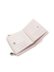 FOREVER FOR YOU 2026 New Arrival Soft Short Wallet, Rhombus Pattern Compact Zipper Wallet, Korean Minimalist Coin Purse - Pink - View 6