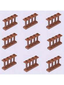 20 piezas Conjunto de bloques de construcción de granja y jardín de 1x4x2 píxeles con valla - Juego de escena de animales DIY, Bloques de construcción 15332 - Multicolor - Ver 11