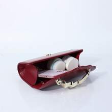 Ubysoyi Lightweight Fashionable Evening Clutch Purse For Women With Waving Metal Decor Elegant Formal Evening Bag Clutch Bag For Party Wedding Handbag Dinner Bag For Wedding Bridal Dinner Prom Party Banquet Holiday Daily Use Business Bag Chain Shoulder Bag - Màu Đỏ Sâu - Xem 9