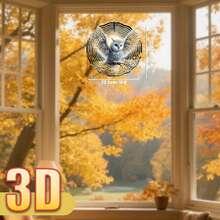 1pc 3D "Beauty Of Art Fusion Of Owl And Floral" 10in*10in With Rotating Hook, 360° DIY Creative Rotating Wind Chime Decor, No Battery Powered, Random Style (Pendant Not Included) - Multicolor - View 9