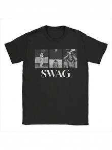 Herr T-shirt Fun 2026 Bieber SWAG 2026 Sting Album, rundhalsad, strandpop, kortärmad, herr T-shirt, vardagskläder, streetmode, trendig design, geometriskt mönster, bekväma festivalkläder för män, t-shirt, sommar, vardagskläder, partykläder, perfekt för fest och familjesemester. - Svart - Visa 7