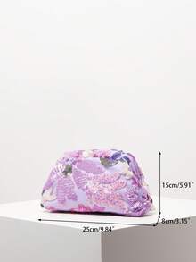 (隨機圖案) 女款手拿包、亮片包、花卉、刺繡包、晚宴、派對穿搭、舞會包、舞會配件、婚禮用品、優雅、禮物 - 彩色 - 查看 8