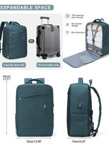 Ryanair 登機旅行後背包 40x20x30 - 符合 Ryanair 機艙尺寸，適合短途旅行，可輕鬆放入座椅下方，全新旅行後背包。多色時尚筆電後背包，可放 15.6 吋筆電，適用於上學、登山、工作、戶外活動、旅行、商務、通勤等 - 彩色 - 查看 4