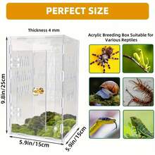 1 hộp nuôi thú cưng hình vuông trong suốt bằng acrylic, thiết kế tối giản sáng tạo dành cho chuột hamster, rùa và bò sát. - Nhiều màu - Xem 10