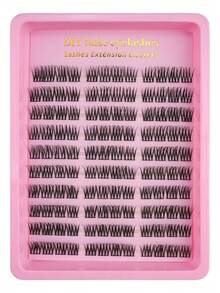 120pcs Natural Style Individual Eyelashes, 15mm Medium Length Handmade Segmented Lightweight Curly False Eyelashes, Suitable For Beginners And Makeup Artists - D - View 7