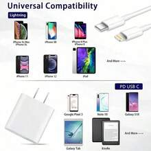 20W Power Adapter With Type-C Interface, Multiple Configurations. Compatible With IPhone 17/16 Pro/16/15 Pro/15, Compatible With Samsung Galaxy S26/S25/S24/S23/S22, Suitable For Home, Travel And Office Scenarios. - US A Type Plug(110-127V) - View 6