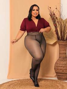 Plus Size Tights, Fabric, Formal And Evening Wear, Country Music Concert Attire, Airport Wear, Autumn/Winter. - Kem - Xem 7