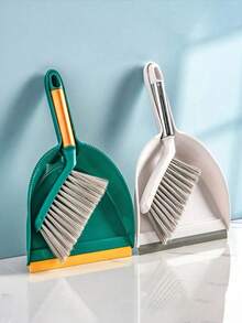 2pcs Mini Plastic Soft Bristle Broom And Dustpan Set, Suitable For Bedding, Desktops And Household/Children Use - Mini Broom Set - View 4