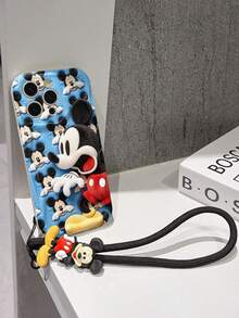 This Disney Mickey Mouse Lanyard Phone Case Is Fully Covered In TPU Material. It's Shockproof, Lightweight, And Compatible With IPhone17/16/11/13/15/15 Plus/15 Pro/15 Pro Max/12/14 Pro Max/11 Pro Max/12 Pro/12 Pro Max/13. This Phone Case Makes A Popular Birthday Gift Or Business Gift; It's Durable, Stain- And Fingerprint Resistant, And Suitable For Both Men And Women. The Set Also Includes A Mickey Mouse Phone Case And A Mickey Mouse Plush Bracelet. It's A Perfect Gift For Friends And Family. This Stylish Phone Case Is Fun, Lightweight, And Durable. IPhone17 Pro Max Phone Case, Minnie Mouse Phone Case. - 白色 - 查看 3