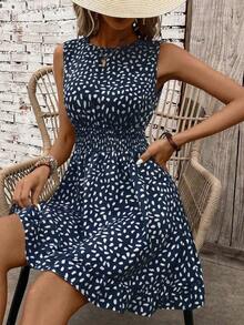 Vestido casual - Vestido casual moderno - Vestido casual de vacaciones - Vestido pastoril para mujer - Vestidos de verano para mujer - Ropa de mujer - Vestidos talla grande vendidos - Atuendos de verano para mujer - azul real 2 - Ver 6