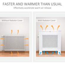 Wooden Radiator Cover Heating Cabinet Modern Home Furniture Grill Style White Painted (Small) - Small - 查看 3