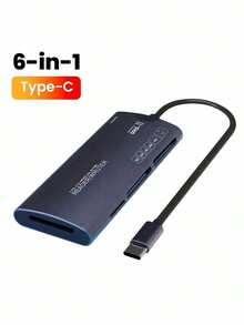 Fast Charging Multi-Function Card Reader 1pc Ostrich 6-In-1 Multi-Function Card Reader, USB High-Speed Data Transfer Adapter Compatible With Type C, SD, TF, XD, CF And M2 Storage Cards For Camera And Computer, Plug And Play No Battery Required Spring Gift Birthday Party - 彩色 - 查看 9