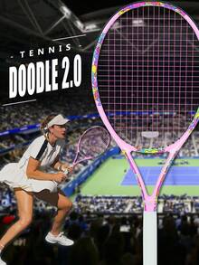 SALYWEE Doodle 2.0 Professional Tennis Racket, Dazzling Graffiti Design, Composite Carbon Fiber Lightweight Racket Body, Free Bag, 50-60 Lbs Competitive Grade Threading, With Free Bag And Grip Tape - Multicolor - View 2