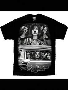 Side Show Cruising Lowrider Sexy Payasa Clown David Gonzales Art DGA T Shirt - màu đen - Xem 1