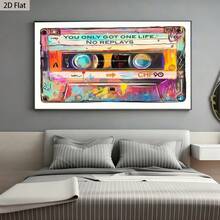 1 Stück, Retro Kassetten-Tape Dekorative Malerei, Vintage Kassetten-Stil Poster und Drucke, Musik-Liebhaber Leinwandmalerei, für Wohnzimmer, Büro, Schlafzimmer, Bar, Wanddekoration, Wandkunst, ohne Rahmen - 111 - Übersicht 2