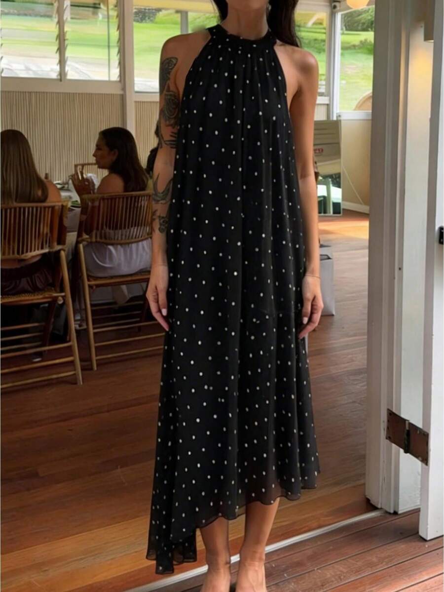 Women Midi Dresses - Black - View 1