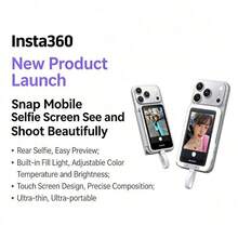 Insta360 Layar selfie magnetik, pasang dan mainkan, jendela bidik ponsel yang menyala, penyesuaian parameter pemotretan layar sentuh, proyeksi layar sentuh untuk pemotretan cepat, sangat ringan dan portabel. - Putih - View 4
