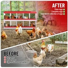 Chicken Nesting Box  Heavy-Duty Galvanized Steel Laying Boxes With Vented Holes For Secure Egg Collection, - Red - View 3