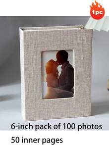 100-Page Large Capacity Creative Photo Album, 6-Inch Fabric Surface, Suitable For Family, Fashionable Wedding And Family Photo Memorial Album, Living Room, Office Decoration, Mother's Day Spring Gift - Multicolor - View 17
