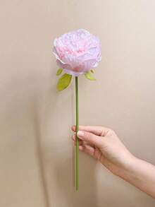 5pcs Artificial Pink Peony Flowers, Silk-Like Peony Leaves, Light Pink Fake Flowers, Suitable For Wedding, Home, Office, Party, Window Sill Decor, Dining Table Centerpiece, DIY Bridal Bouquet, Arch Decor, Indoor & Outdoor Spring Floral Decor, Valentine's Day, Mother's Day, Anniversary Celebration Decor, Gift For Girls, Women, Mothers, Fathers - Pink - View 5