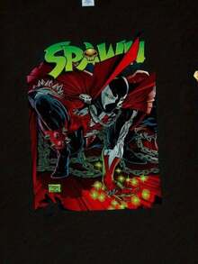 Una camiseta de manga corta para mujer, moderna, a la moda, retro, holgada, suave y cómoda, adecuada para actividades al aire libre en primavera y verano;camiseta réplica del arte de cómics Spawn para hombre, de manga corta, cuello redondo, corte holgado, con estampado para todas las estaciones y con ilustraciones únicas, disponible en tallas S-XXXL-3XL.blusas para mujer,blusas casuales para dama,tops,, mujer premium,y2k,playeras de mujer curvy,ofertas y liquidaciones ropa mujer,playeras deportivas para mujer,,playeras de hombre, mujer,blusas>elegante YIRK - Negro - Ver 8