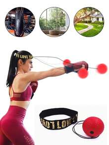 Headband-Equipped Reaction And Speed Ball Trainer For Eye Coordination, Boxing, Mixed Martial Arts, BJJ, And Fitness. SOWY - Red - View 6