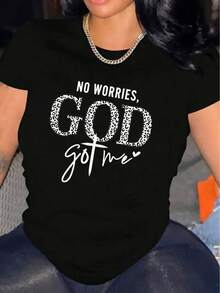 Camiseta de mujer cómoda de cuello redondo casual de algodón mezclado manga corta suave transpirable superior de ropa de mujer para verano primavera ropa urbana tela - Negro - Ver 6
