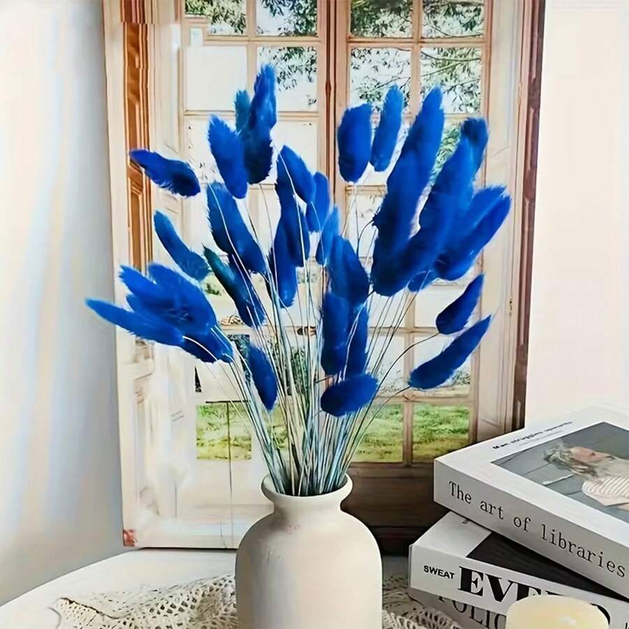 30-240 cành cỏ đuôi thỏ nhân tạo dài 16,5 inch, dùng trang trí nhà cửa, thích hợp cho cắm hoa phong cách Bohemian, đồ thủ công DIY, trang trí nhà bếp và đám cưới, trang trí Giáng sinh, trang trí Lễ Tạ ơn, trang trí vòng hoa DIY (Giao ngẫu nhiên 55-60 cành) - Cỏ đuôi thỏ màu xanh hoàng gia - Xem 1