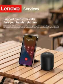 Altavoz Bluetooth Lenovo D01 con micrófono de cancelación de ruido de alta definición, altavoz portátil mini subwoofer con sonido envolvente, excelente calidad de sonido, larga duración de la batería, conexión inalámbrica, adecuado para computadora, escritorio, automóvil, uso doméstico - Ver 7