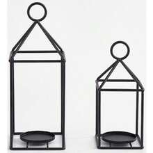 1pc Vintage Iron Lantern Shaped Home Decor Ornament, Creative Minimalist Candlestick Suitable For Living Room, Office, Bookshelf, Cabinet Tabletop, Also Suitable For Bedroom, Office Desk, Holiday Dinner, Valentine's Day, Easter, Wedding And Other Occasions - Multicolor - View 14