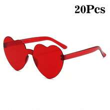 20pcs Heart-Shaped Glasses, Unisex - Party Supplies, Christmas, Mother's Day, Graduation, Summer Birthday, Wedding, Beach, Back To School, Room Decor - Glasses - View 10