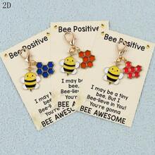 1pc/3pcs Cute Bee & Honeycomb Keychain, Motivational Keyring, Suitable For Backpack Keys, Small Sentimental Gift For Friends And Family, Spreading Positive Energy - Multicolor - View 13
