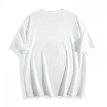 Logo Impresión Blanca - Estilo Casual Sencillo Gráfico Camiseta 100% Algodón Puro - Suave y Cómoda Cuello Redondo Manga Corta, Moda Callejera para Todas las Estaciones, Moda Callejera Casual  Camiseta de Cuello Redondo - Blanco - Ver 3