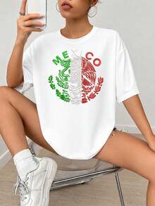 Diseño Gráfico de Cacto Águila Fl-ag de México, Arte de Símbolos Nacionales Coloridos, Emblema Abstracto Verde Blanco Rojo, para Decoración de Paredes y Pantalla Doméstica.jpgRegalos personalizados: Camisetas para mujer con estilos que van desde lo moderno, hippie, casual y minimalista. Ropa masculina personalizada única, armarios cápsula y prendas básicas/urbanas para hombre. Regalos ideales para novios, familiares y amigos, adecuados para cumpleaños, vacaciones, colegio/competiciones, deportes/escalada y más, así como para la moda de otoño y eventos urbanos. Blanco verano. - Blanco - Ver 2