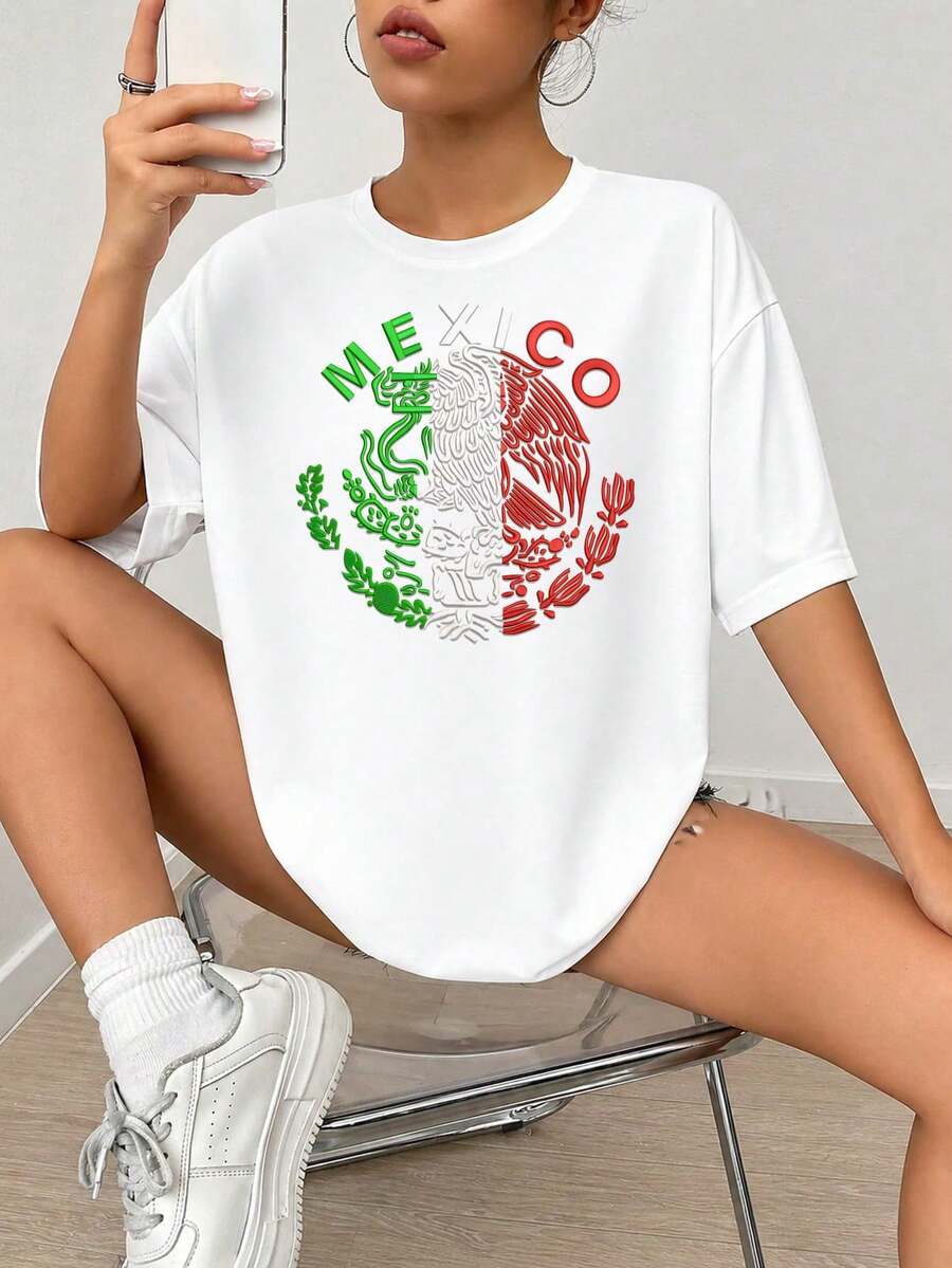 Diseño Gráfico de Cacto Águila Fl-ag de México, Arte de Símbolos Nacionales Coloridos, Emblema Abstracto Verde Blanco Rojo, para Decoración de Paredes y Pantalla Doméstica.jpgRegalos personalizados: Camisetas para mujer con estilos que van desde lo moderno, hippie, casual y minimalista. Ropa masculina personalizada única, armarios cápsula y prendas básicas/urbanas para hombre. Regalos ideales para novios, familiares y amigos, adecuados para cumpleaños, vacaciones, colegio/competiciones, deportes/escalada y más, así como para la moda de otoño y eventos urbanos. Blanco verano.