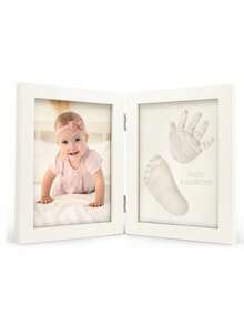 1 Set Baby Hand And Footprint Keepsake Set With Printing Paper And White Photo Frame, Perfect For Baby Growth Commemoration, Baby Shower, Family Decor, Baby Shower, Easter Gift, Suitable For Boys And Girls - Multicolor - View 8