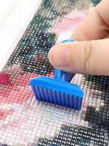 3pcs/Set 3D Printed Diamond Painting Roller And Detachable Ergonomic Diamond Brush, Labor-Saving Diamond Dot Painting Machine, Multi-Color Square And Round Diamond Tools, Diamond Painting Cross Stitch Handcraft Material Set - A - View 4