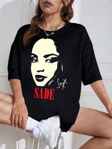 Unisex T-Shirt With 90s Retro Print, Round Neck, Short Sleeve, Casual Design, Ideal For Everyday Wear - 黑色 - 查看 9