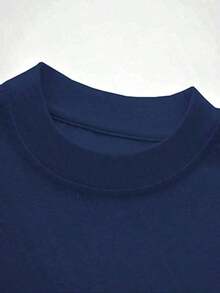 Camiseta de hombre de cuello redondo y manga corta con estampado, hombre slim summer casual media manga, diseño moderno y cómodo, estilo urbano, diseño estampado, camiseta casual, camiseta básica, para hombres y mujeres, para hombres y mujeres, para parejas - Azul marino - Ver 5