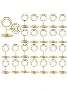 2/10/20pcs Gold Mini Desktop Card Holders, Decorative For Wedding, Party, Birthday, Anniversary Celebration - Multicolor - View 4