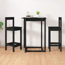 vidaXL Tabourets de bar, lot de 2, noirs, 40 x 41,5 x 112 cm, en pin massif. Idéaux pour les restaurants, les bureaux, les jardins et les réceptions. Ce produit comprend uniquement les tabourets ; les tables ne sont pas incluses. Un meuble classique et de grande qualité. - Noir - Voir 1