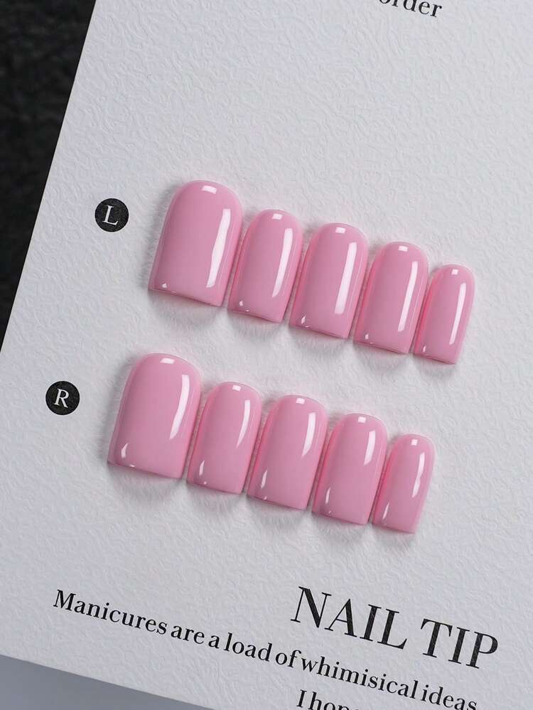 Bộ 10 móng tay giả vuông ngắn, làm thủ công hoàn toàn (bao gồm dụng cụ làm móng), màu hồng Macaron ngọt ngào, bóng bẩy, thích hợp cho nữ, phù hợp với trang phục hàng ngày, những buổi hẹn hò lãng mạn, quà tặng cô dâu và những chuyến đi chơi mùa hè. - Nhiều màu - Xem 2