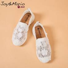 joy&mario 1 Pair Women's Office Work Loafers With Wedge Heel, White Lace Breathable Lightweight Sneakers, Suitable For Commuting And Daily Wear - J&M - White - View 6