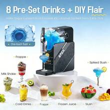 SPZTJK SPZK Professional Slushie Maker, 2L No-Ice Slush Machine With Smart Digital Display, 8 Drink Modes, Self-Cleaning Function, Electric Frozen Drink Machine For Margaritas, Milkshakes, Iced Coffee, Summer Kitchen Essentials - 美規A型插(110-127V) - 查看 5