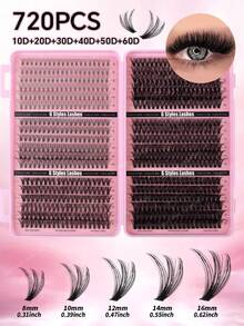 DD Curl Individual Eyelash Extension Kit With Glue, Scissors, Brush For Beginners. 10D/20D/30D/40D/50D/60D/80D/100D/120D/150D Mixed High Capacity Lash Clusters. Suitable For Various Makeup Styles, Natural Mink-Like Fibers, Long-Lasting And Volumizing. Creates 3D-5D Cat Eye And Dramatic Effects. Perfect Eyelash Extension Gift Set For Women. - Watermelon Pink - View 13