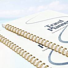 1pc Travel Plan Theme Planner Notebook - Winding Blue Line Cover Design, Spiral Bound, Best Gift For Couples, Family, Friends - A5 - View 3